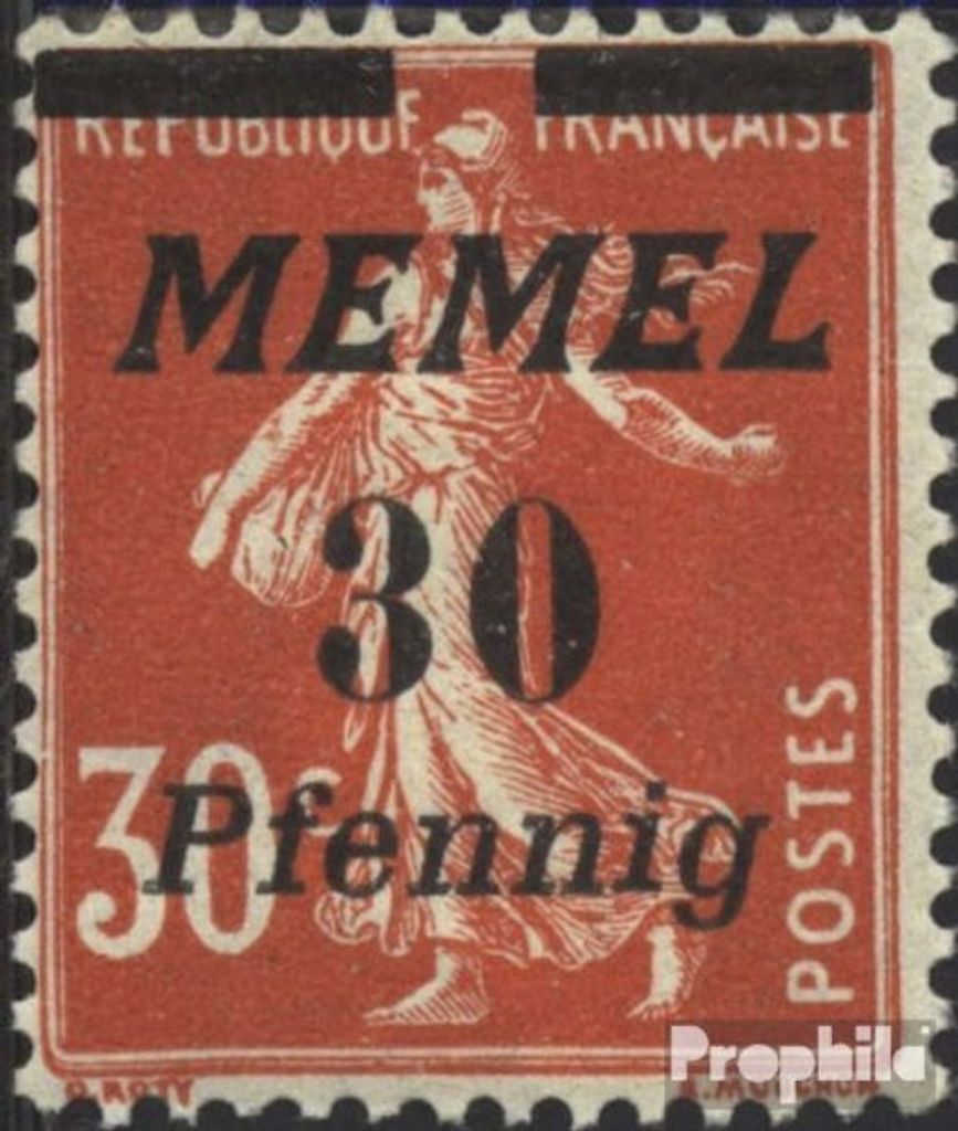 Briefmarken Memelgebiet 1922 Mi 59 mit Falz Aufdruckausgabe