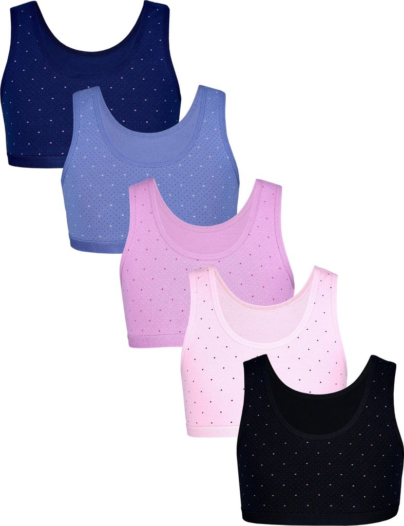 TupTam Mädchen Bustier mit breiten Trägern 5er Pack, Farbe: Produktbild 