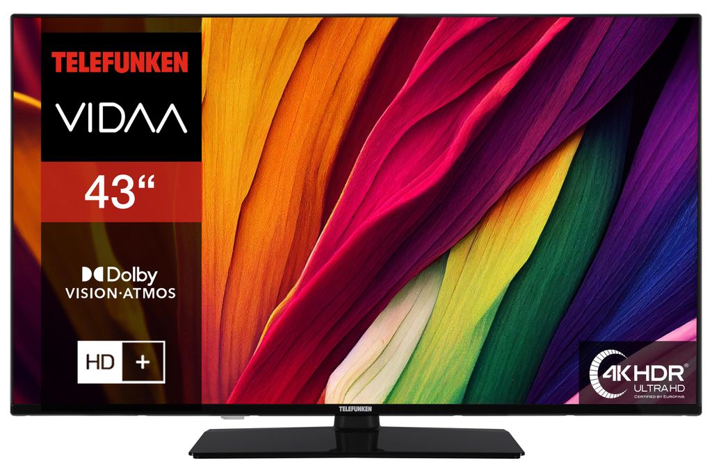 Telefunken XU43VP750M Fernseher 43 Zoll Smart TV VIDAA 4K Produktbild 