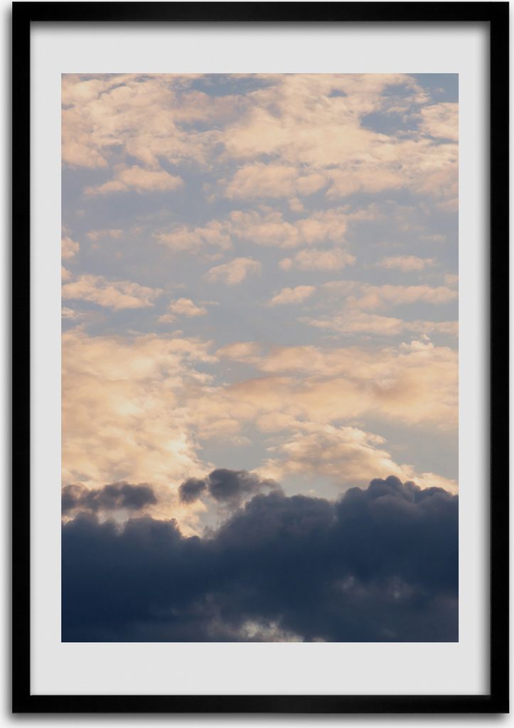Bild - Bilderrahmen - Foto - 70 cm x 100 cm - MDF - Rahmen - Wandkunst - Wolken im Himmel
