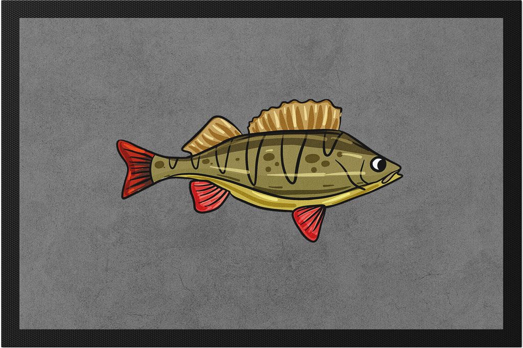 Fisch Fußmatte Angeln Fische Angelzubehör Geschenkidee Karpfen Dorsch Hecht Forelle