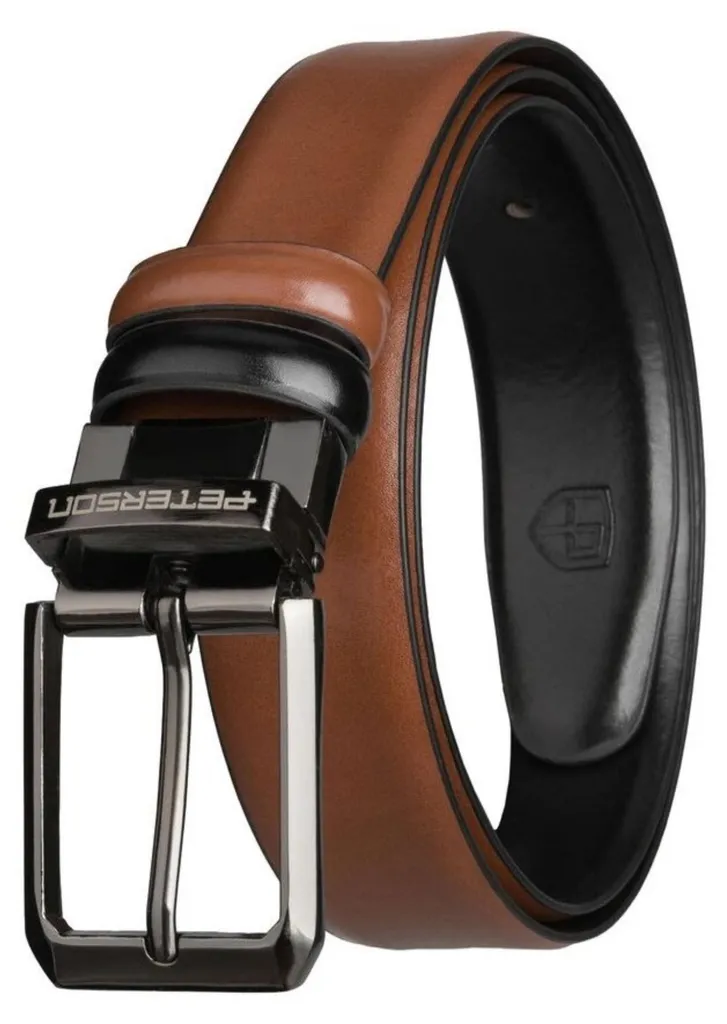 Peterson PTNLZB34BLACK90877 Ceinture en Cuir Noir Design Classique Homme