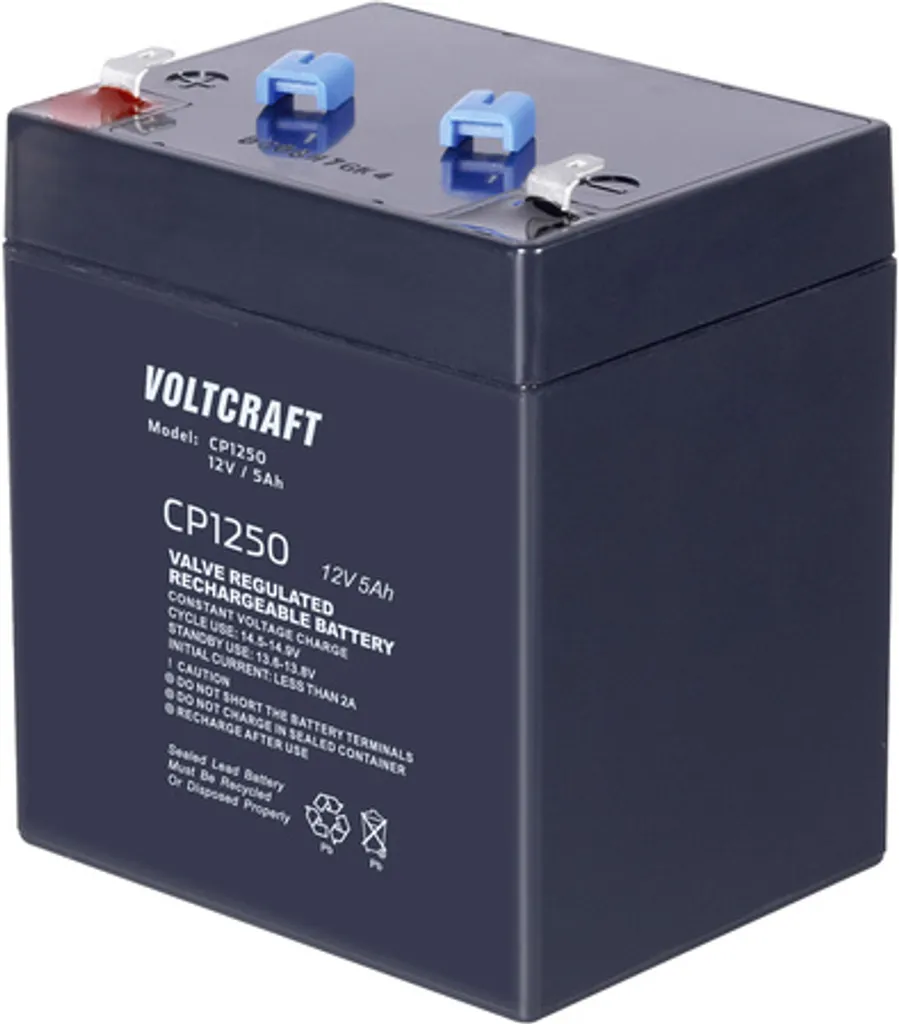 Batterie 12V 5Ah pour éclairage secours et modélisme VOLTCRAFT AGM
