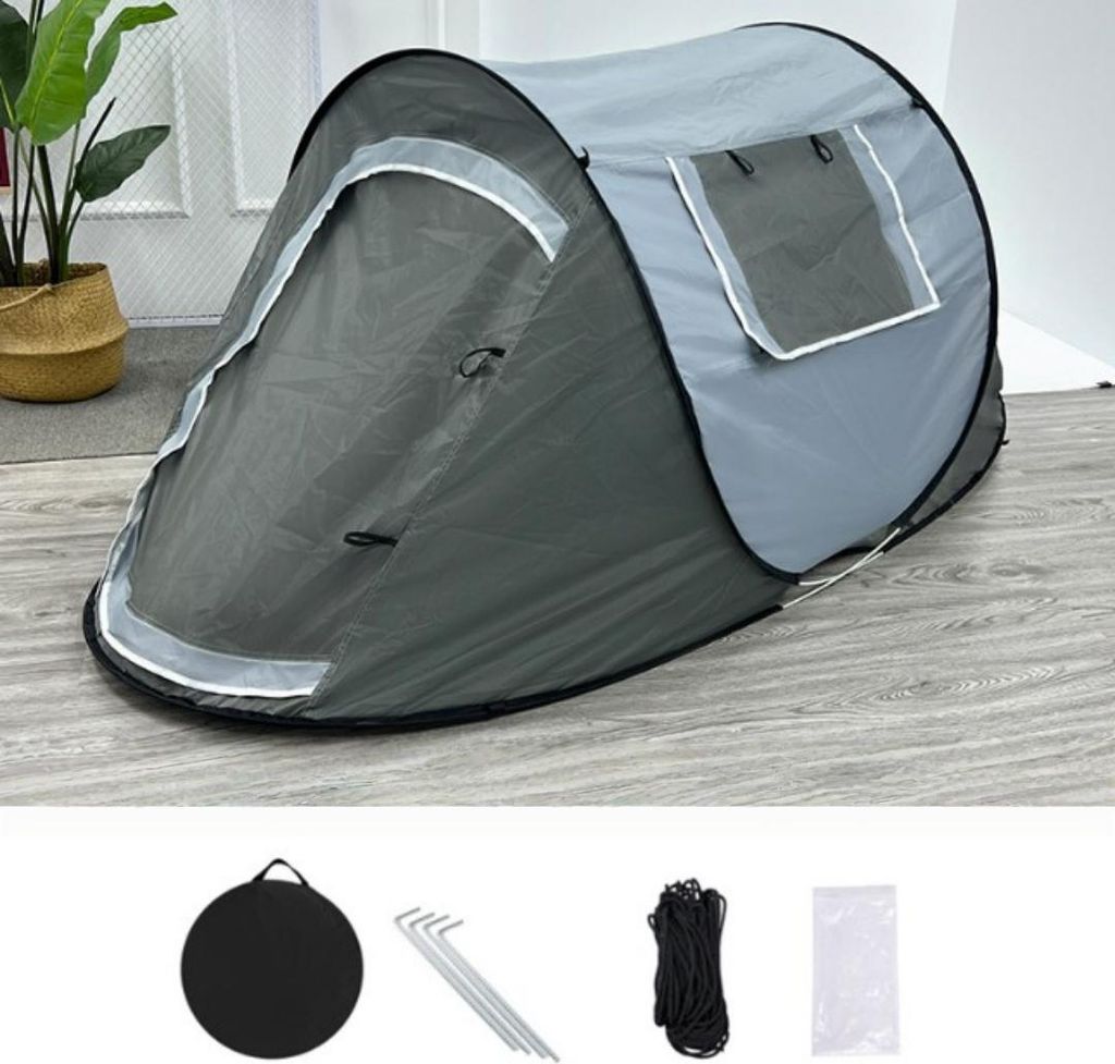 Automatik-Schnellaufbauzelt 190T Silberbeschichtung UV-Schutz wasserdicht 1-2 Personen Campingzelt