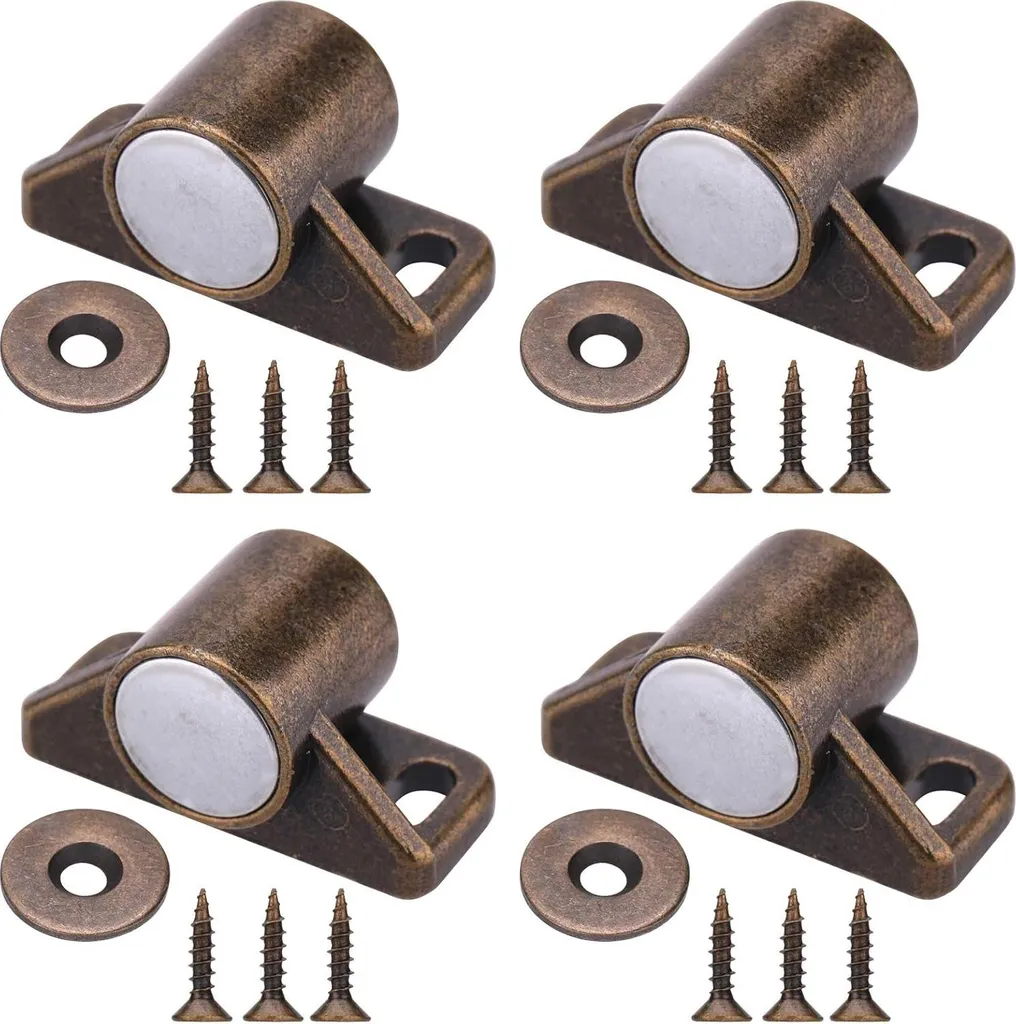 Loquet Aimanté en Acier Inoxydable et Zinc pour Meuble de Cuisine x4