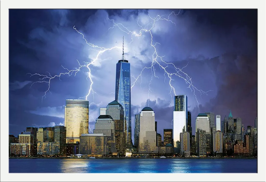 Quadro New York One World Trade Center Cornice Shinsuke MDF Bianco - 1