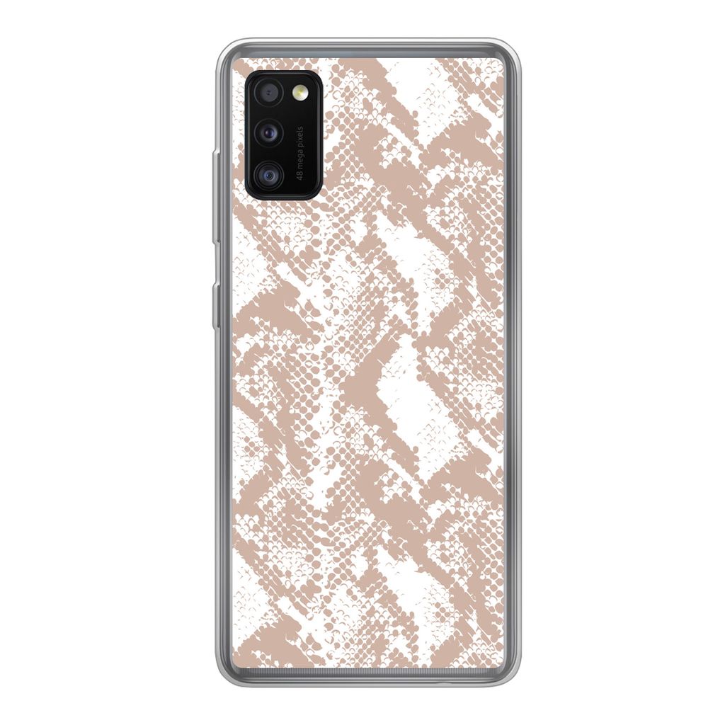 MuchoWow Handyhülle Schutzhülle Hülle für Samsung Galaxy A41 Schlangendruck - Formen - Pastell Silikon Softcase Handy Hülle - Mobiltelefon