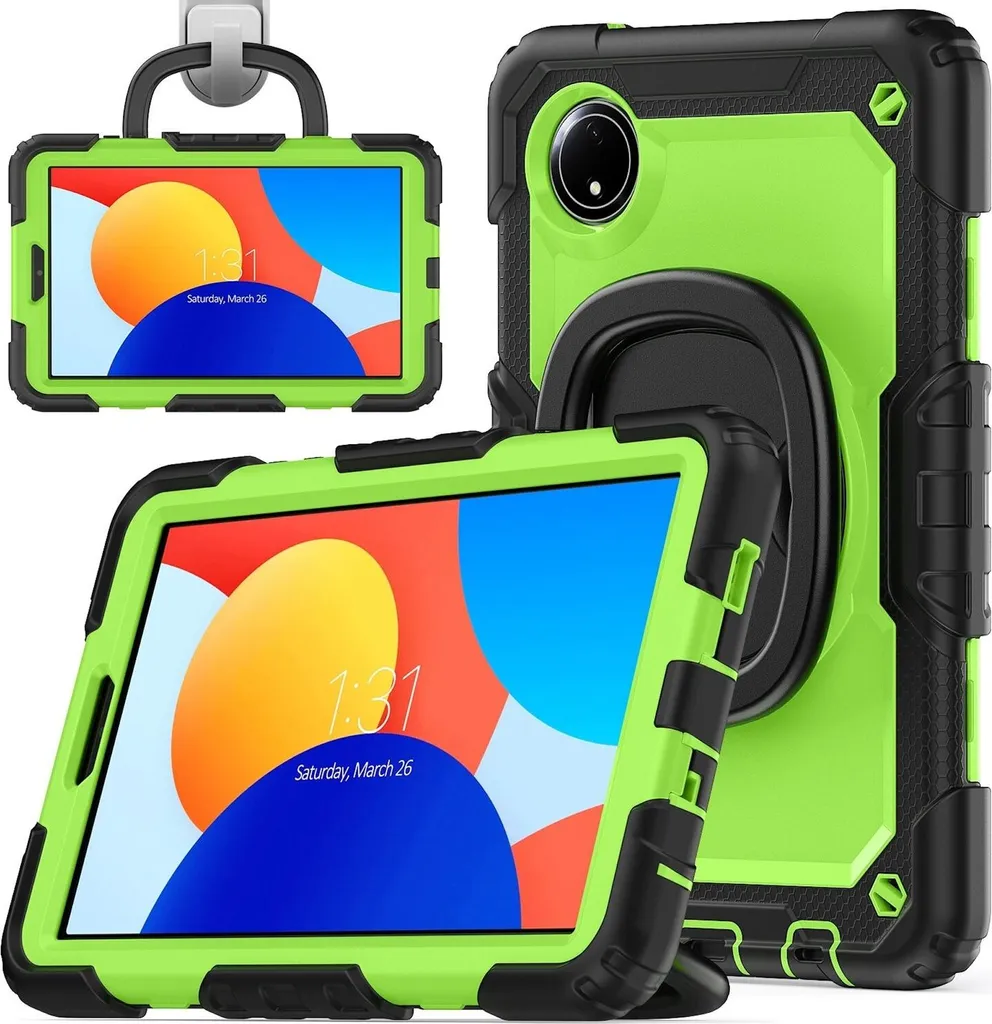 Cover Redmi Pad SE 8.7 Shockproof 360° Girevole con Ring Stand Verde