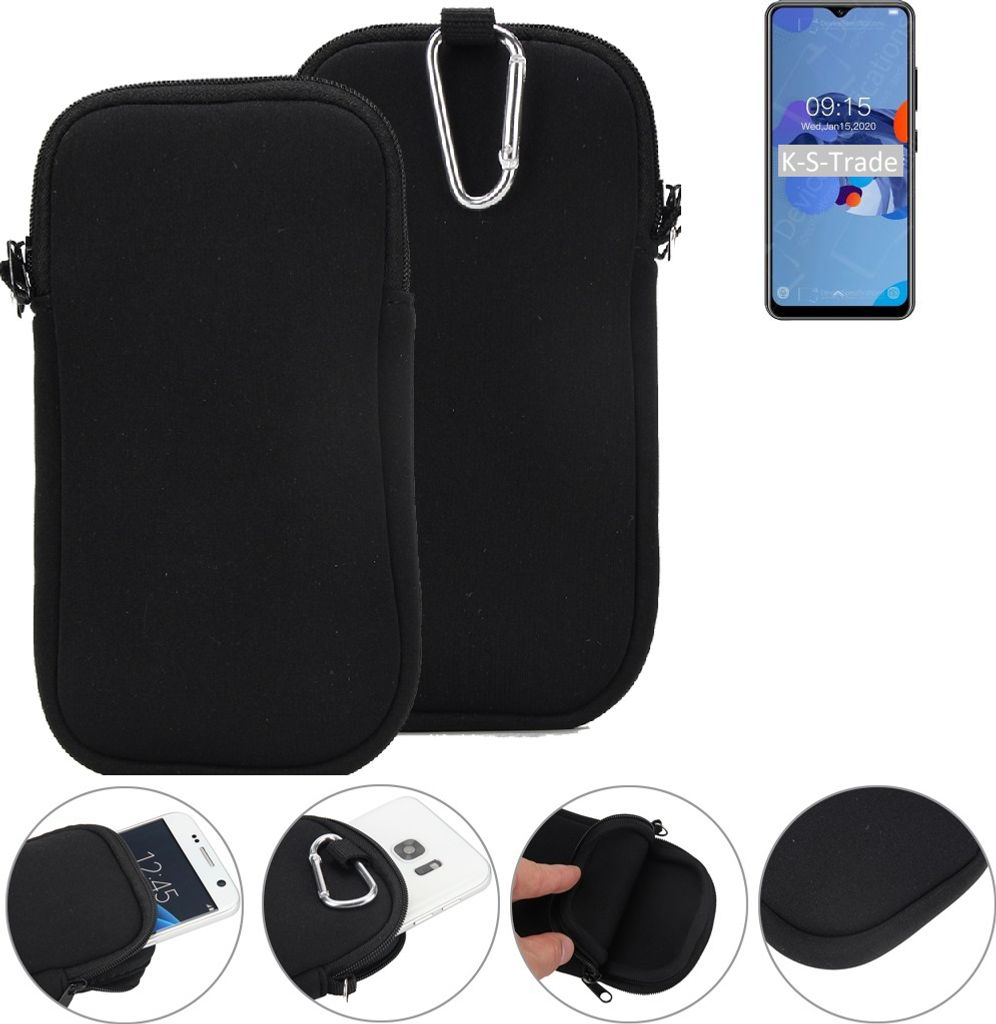 K-S-Trade Neopren-Hülle Handyhülle kompatibel mit Oukitel C19 Schutzhülle Neoprenhülle Sleeve Schutz-Hülle Gürtel Tasche Case Holster