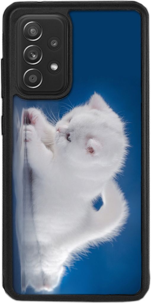 TPU Silikon Hülle für Samsung Galaxy A23 5G Handy Cover Case Schutzhülle Handyhülle Bumper MOTIV 121 Katze Baby Weiß