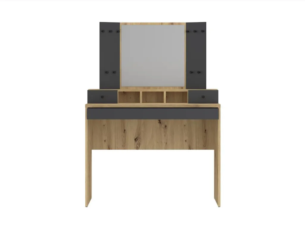 Coiffeuse avec miroir Chic en bois blanc avec tiroir de rangement 80cm