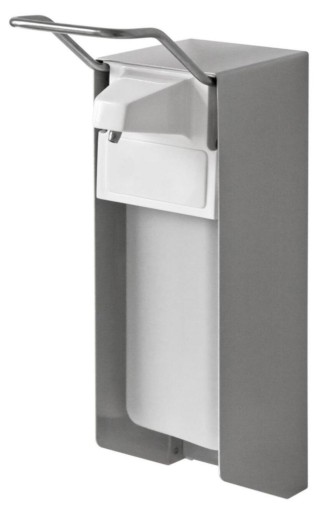 2x TEMDEX Desinfektionsmittelspender 175x110x330mm Alugehäuse mit Edelstahlpumpe 1000ml kurzer Armhebel