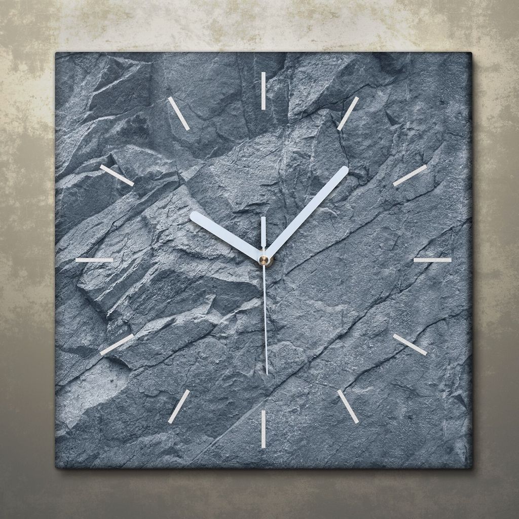 Wohnzimmer Leinwand Uhr Geräuschlos Küche 30x30 Natural, Steine, Motive, weiße Zeiger
