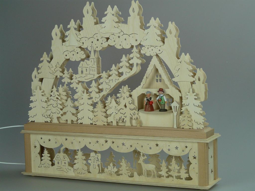 Original Erzgebirgischer Marken Schwibbogen Lichterbogen 50 x 43 cm K50-2_457