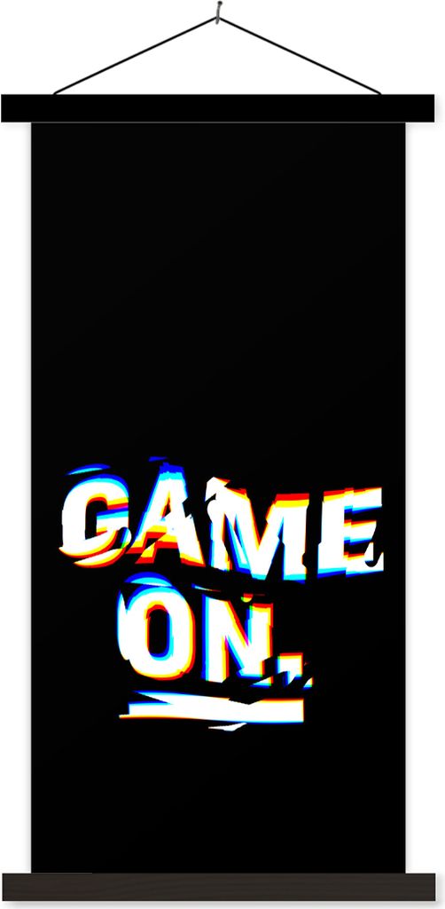 MuchoWow Textilposter Spiele - Spiel - Zitat 40x80 cm mit schwarzem Rahmen - Wandemalerei