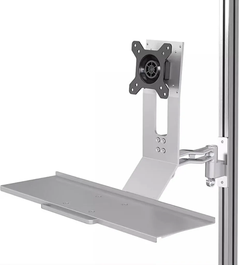 Support écran réglable hauteur et angle avec repose-clavier en alu - 9