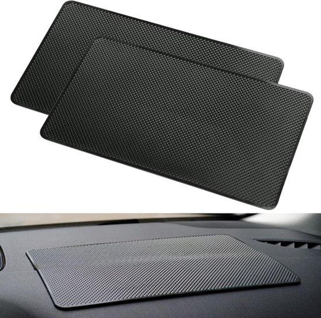 Antislipmat für das Auto - 2 Stücke - Universeller Antislip- und Staubmat - Recycelbar - Selbstklebend - Geeignet für Telefone, Sonnenbrillen un...