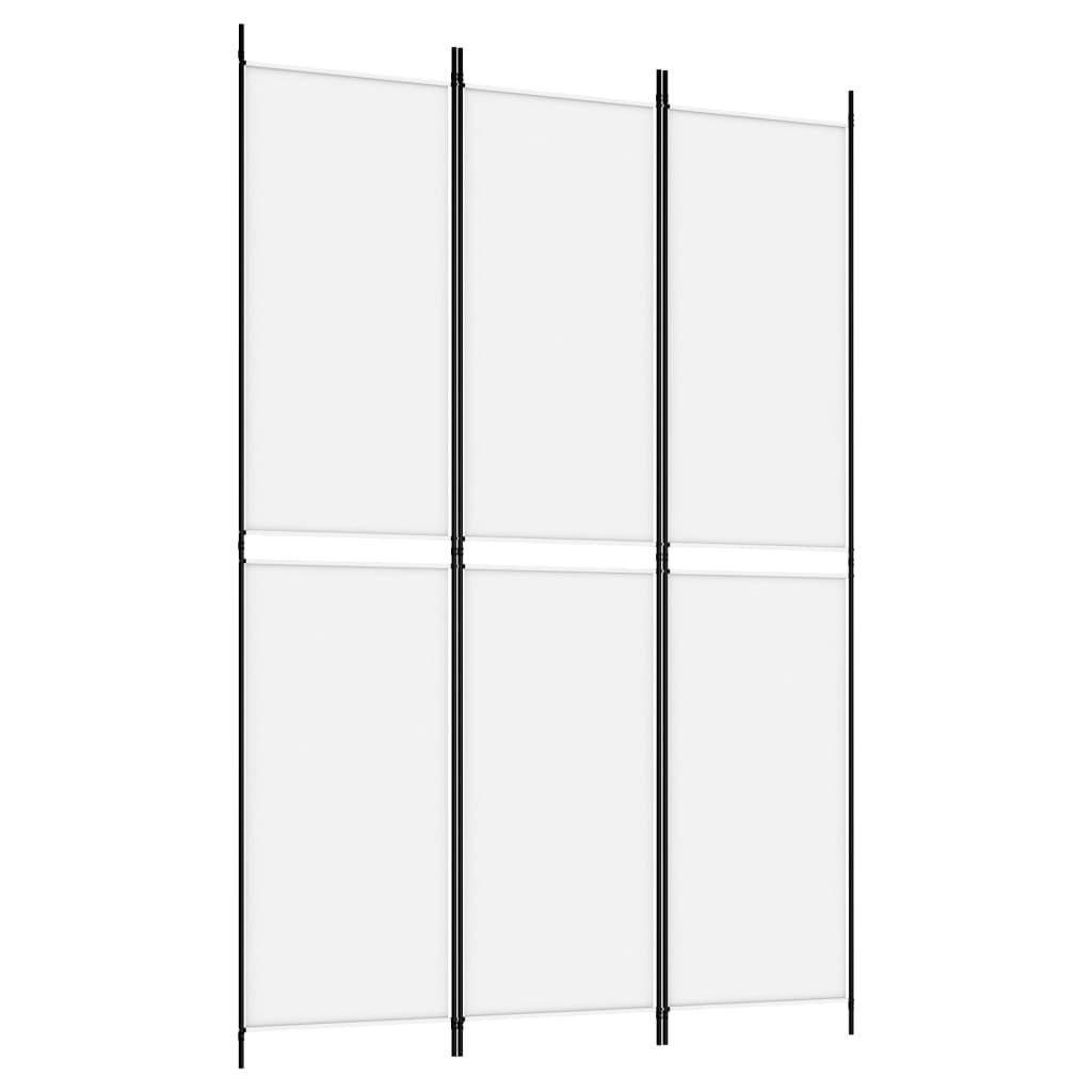 vidaXL 3-dílný paraván bílý 150x220 cm látka Obrázek produktu 