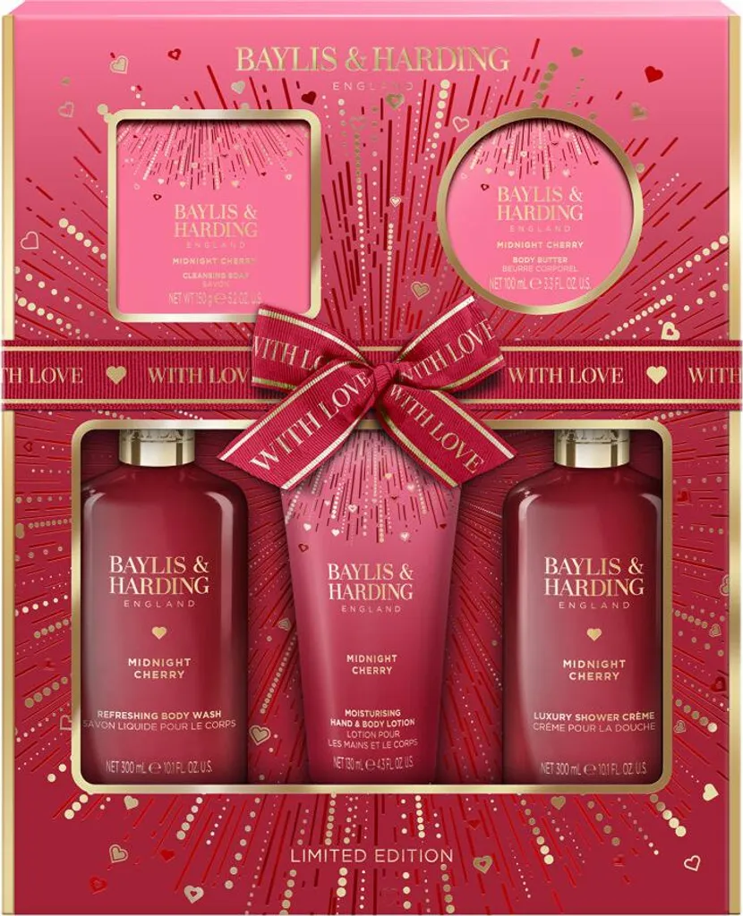 Coffret cadeau maquillage Midnight Cherry 5 pièces pour le teint