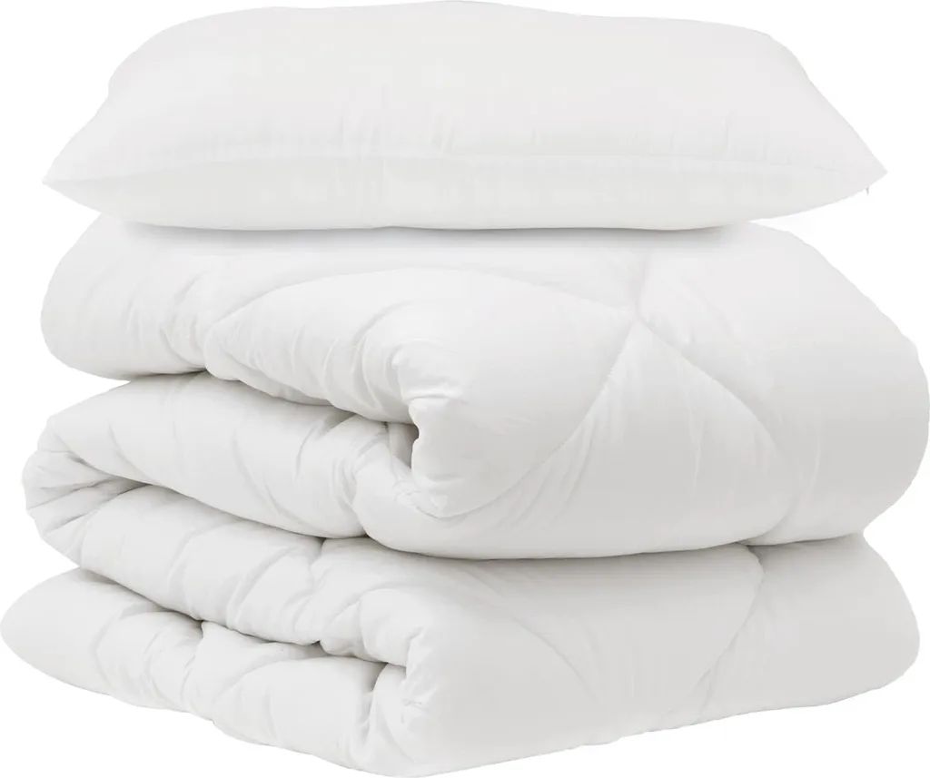 Offerta Set Piumone + Cuscino vidaXL Bianco | Microfibra Anti-Macchia