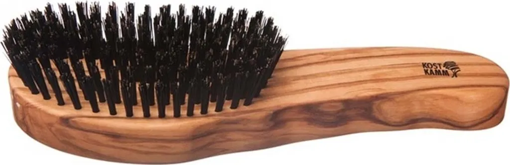Brosse à cheveux ergonomique en bois d'olivier dur de 19,5 cm