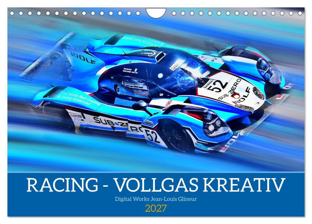 Racing - Vollgas kreativ (Wandkalender 2027 DIN A4 quer), CALVENDO Monatskalender