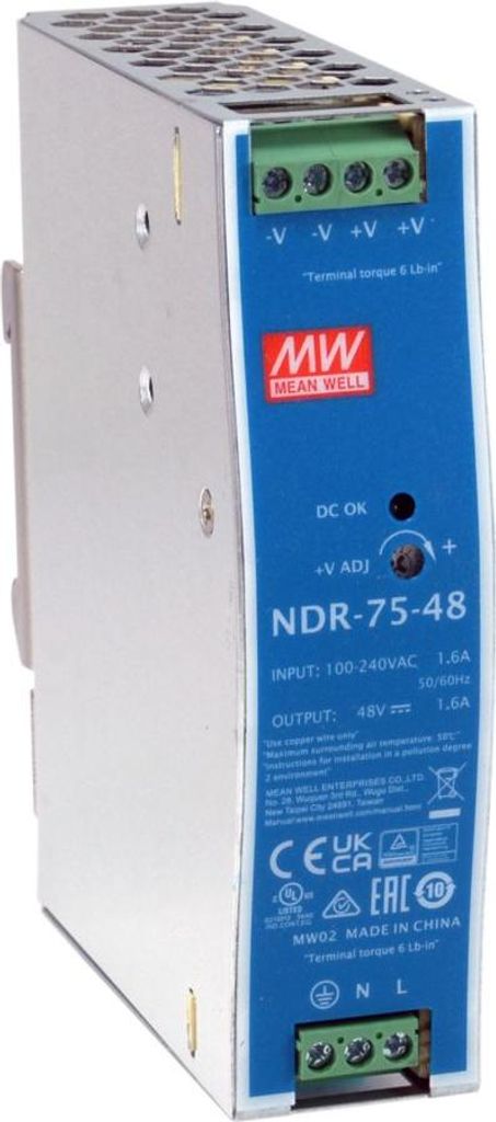 LevelOne ind. Netzteil POW-4822 48VDC 75W DIN-Schiene PoE