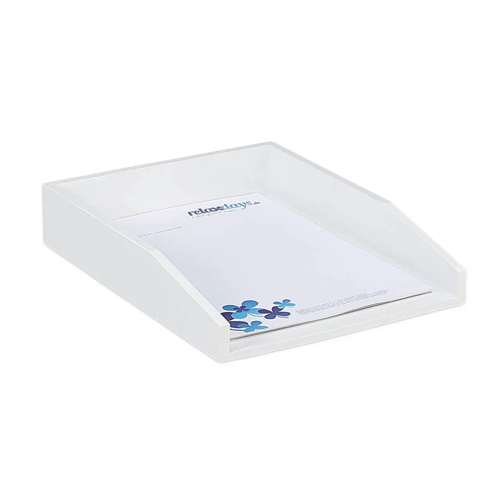 Relaxdays 10023236_0 Organizer Documenti Bianco A4 - Design Moderno Mesh