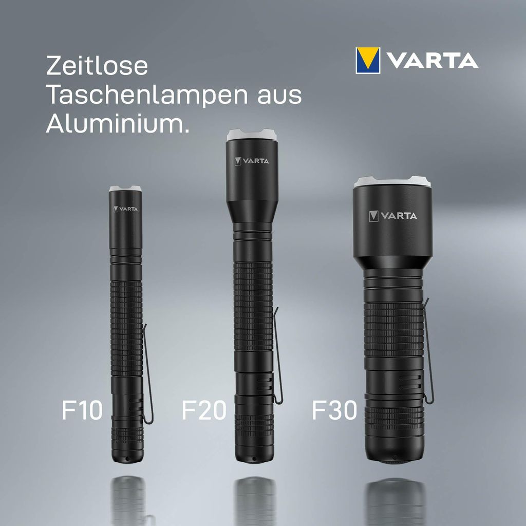 Varta Taschenlampe LED inkl. 2x AA Batterien, Aluminium Produktbild 