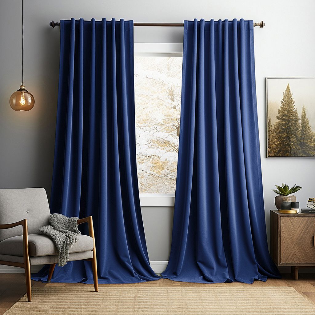 2er Set Samt Vorhang Blickdicht Elegant Samtvorhänge Verdunkelung Thermovorhang Gardinen für Wohnzimmer Schlafzimmer Hotel, B132xH213cm, Königsblau