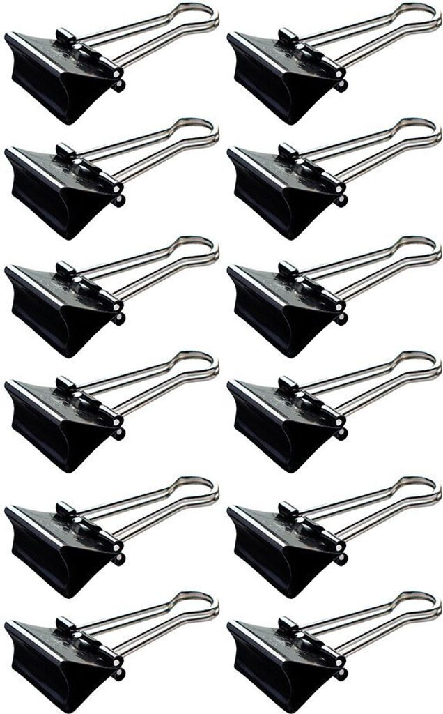 MAUL Foldback-Klemmer Federstahl Metall 12 Stück 25 mm Produktbild 