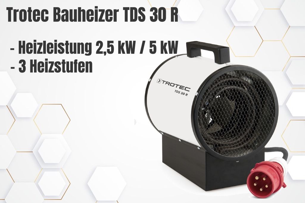 TROTEC TDS 10 P - Riscaldatore elettrico in ceramica, termostato
