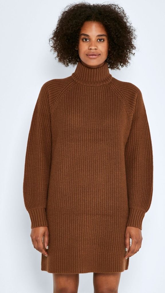 NOISY MAY Langarm Strickkleid Mini Pullover Dress Stehkragen Shirt NMTIMMY Größe: XS