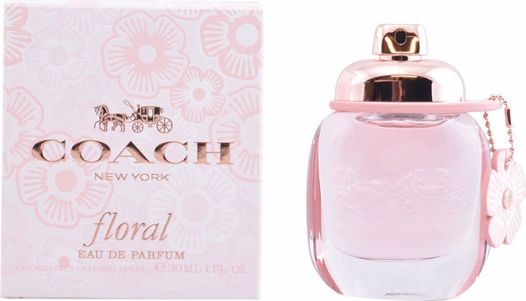 A box and bottle of Coach Floral Eau de Parfum.