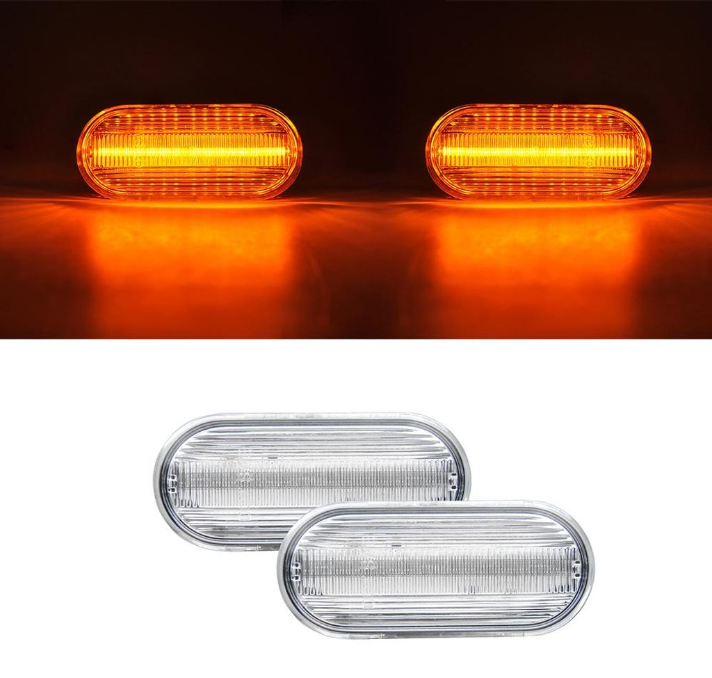 Für VW Passat B5 Golf 4 Bora Polo 6N 9N Lupo T5 Sharan LED Seitenblinker in Weiß in der Farbe Weiß von Goingfast