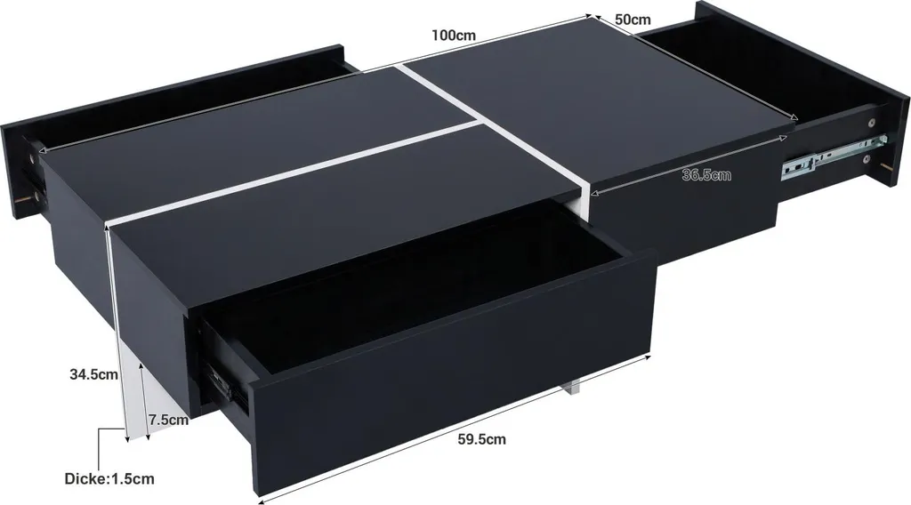 Table Basse Noire Connectée LED : Modernisez votre Salon sans Télécommande - 3