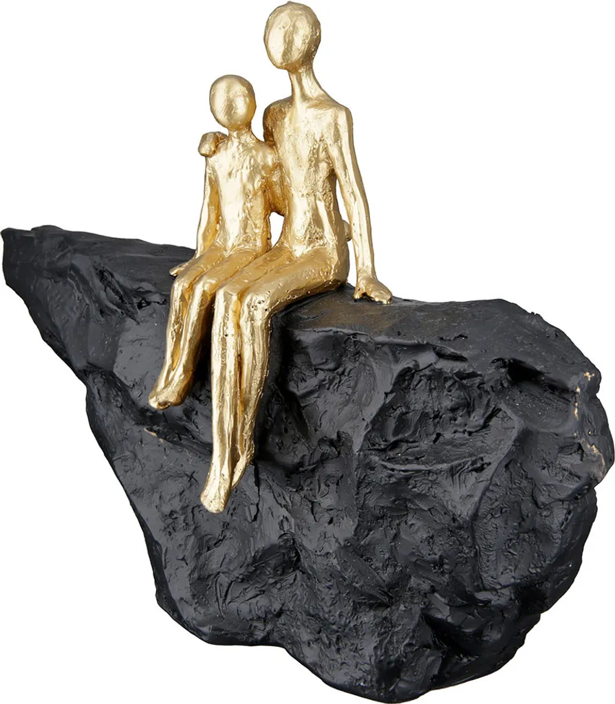 Idée Cadeau Naissance : Sculpture Gilde Mère et Enfant Noir et Or - 2