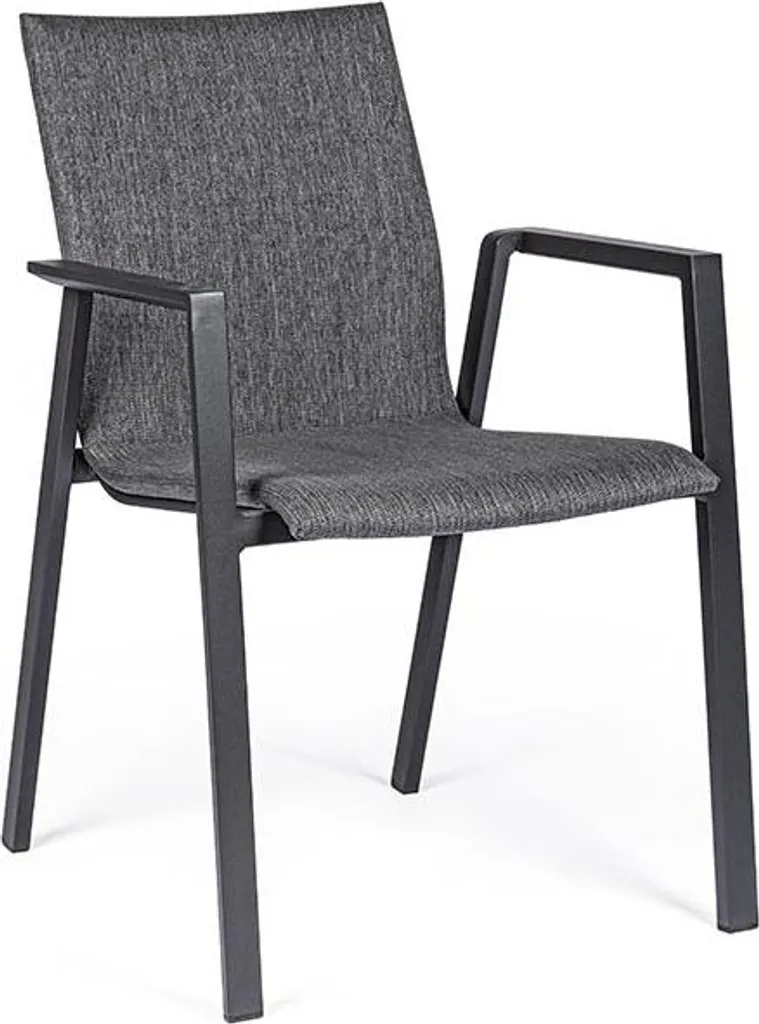BOLZANO Orte Chaise de jardin anthracite 55,5 x 60 x 83 cm en métal