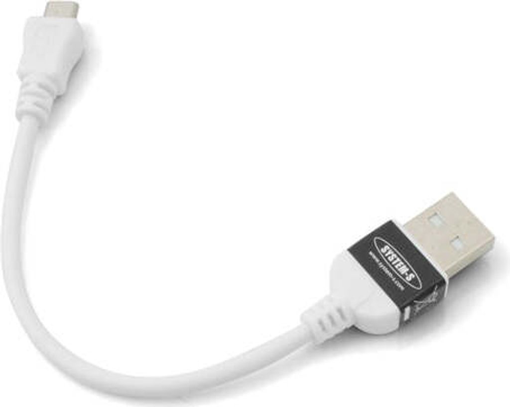 System-S Micro USB 2.0 Kabel Datenkabel und Ladekabel in weiß 10 cm