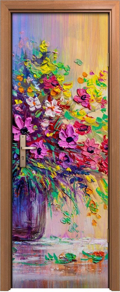 Türposter 70x200 cm Türaufkleber Türtapete Türfolie Klebefolie groß einen Blumenstrauß zu malen