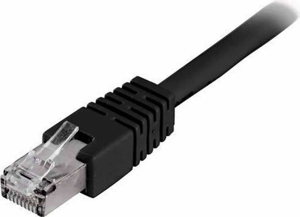 Cordon RJ45 Cat6 blindé FTP Deltaco 20 mètres Noir pour réseau Ethernet