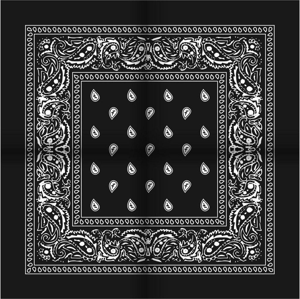 Jumadas Bauerntaschentuch – Cowboy-Taschentuch – Bandana – Damen – Herren – Schwarz