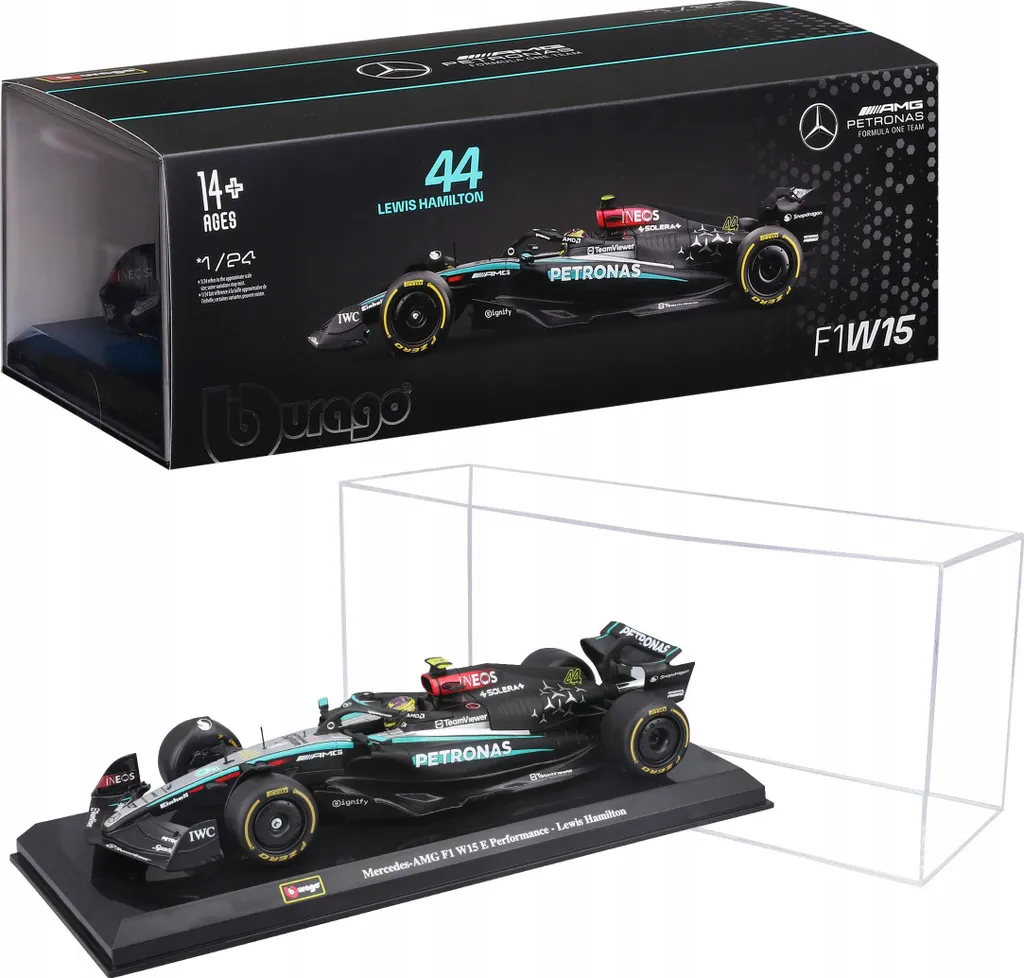 Voiture Miniature F1 Mercedes W15 2024 Hamilton 1/24 Bburago de Collection