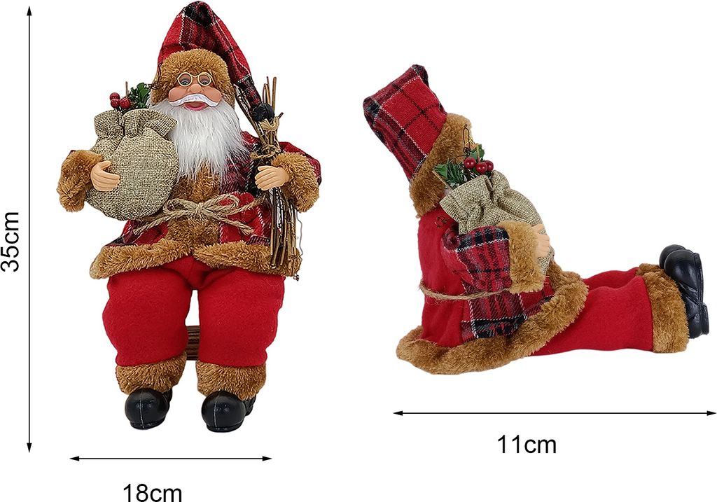 Entzückende Weihnachtsmann-PuppenNachbildungation, weihnachtlicher Stil, handgefertigtes Stoffpuppenmodell für Party