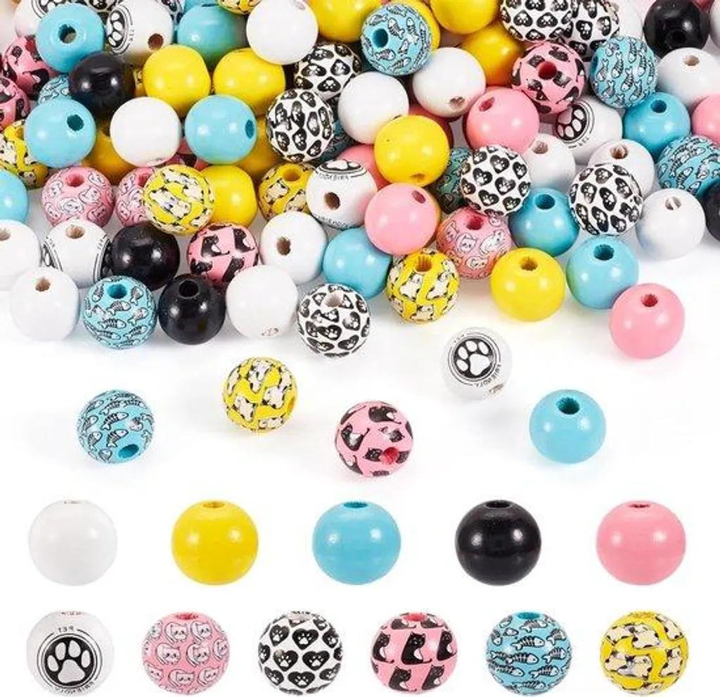 Lot de 160 Perles en Bois pour Finir vos Projets de Bijoux sans Effort