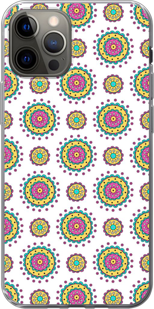 MuchoWow Handyhülle Schutzhülle Hülle für Telefoonhoesje iPhone 13 Pro Mädchen - Blumen - Mandala - Muster - Mädchen - Kinder - Kinder Sili...