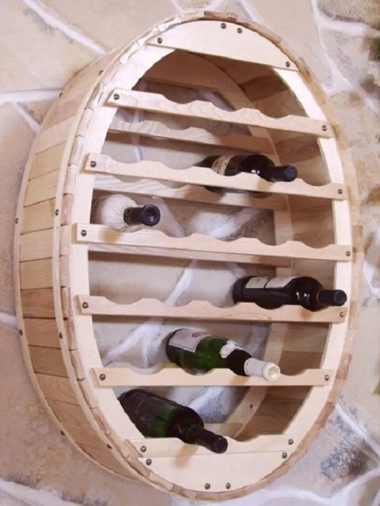 DanDiBo Casier à vin mural en bois type tonneau pour 24 bouteilles