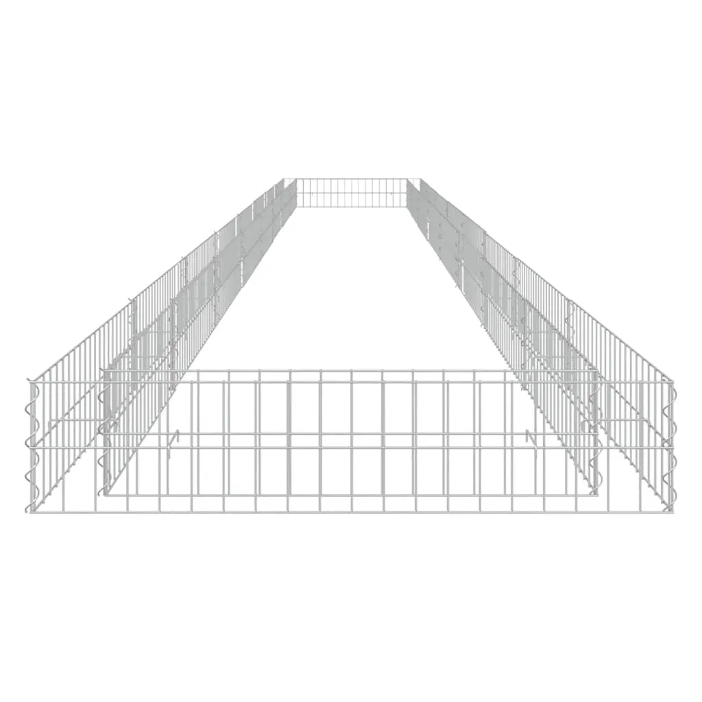 Lit de jardin en acier galvanisé 800x100 cm avec structure gabion renforcé