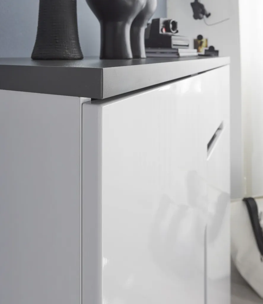 Meuble de Rangement Blanc pour Chambre Boston - Commode Gain de Place