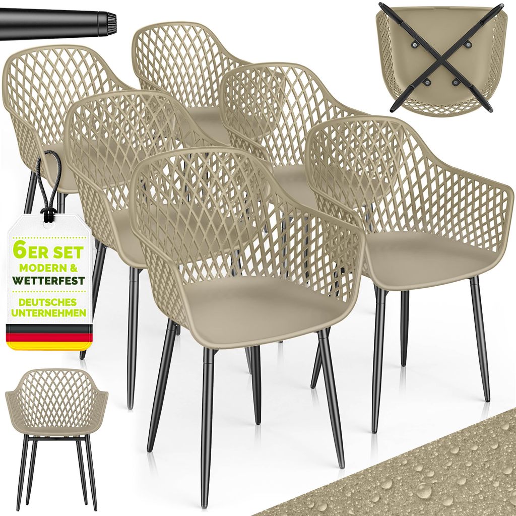 Set di 6 sedie da giardino tillvex® resistenti alle Immagine del prodotto 